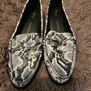 GAP Black and White Snakeskin Loafers